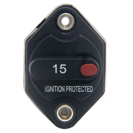 ZOOKOTO 15A Circuit Breaker Fuse Inverter with Manual Reset Button for Auto Truck RV Marine Trailer Waterproof 12V-32V DC 15 Amps