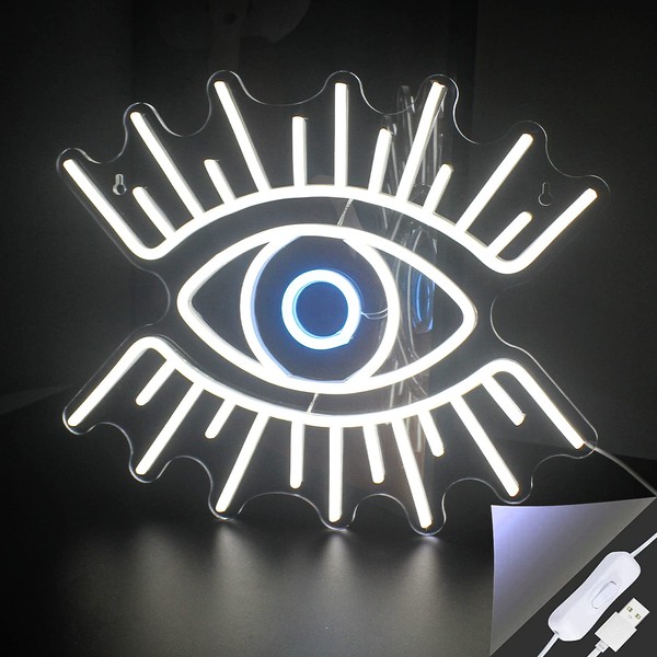Wanxing Eye Shape Neon Sign LED Neon Light Decor Bedroom Party USB Powered Wall Hanging Indoor Lighting