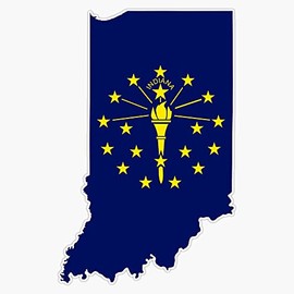 Indiana State Flag Map Vinyl Decal Wall Laptop Bumper Sticker 5"