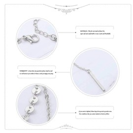 Jovono Boho Multilayer Sequins Choker Necklaces Bar Pendant Necklace Chains for Women and Girls(Silver)