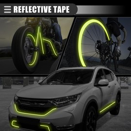 Motoforti Universal Reflective Tape Automobiles Motorcycles High Brightness Reflective Sheet, 2cmx8m, Durable, Weather Resistant, PVC, Fluorescent Green