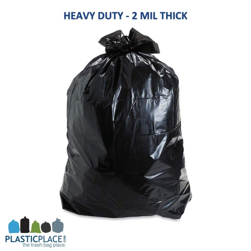 Plasticplace 95-96 Gallon Trash Bags │ 2.0 Mil │ Black
