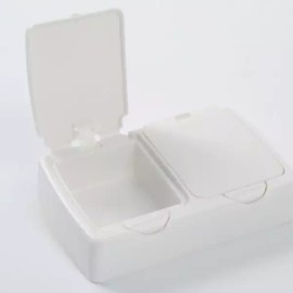 미니 케이스 머리끈 정리함 화장솜 면봉 보관함 소품 사각 2구 Mini Case Headband Organizer Cotton Pad Q-tip Holder Small Rectangle 2 Slots
