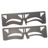 Baluue 2pcs Eyebrow Ruler Stainless Steel Brow Guide Template for