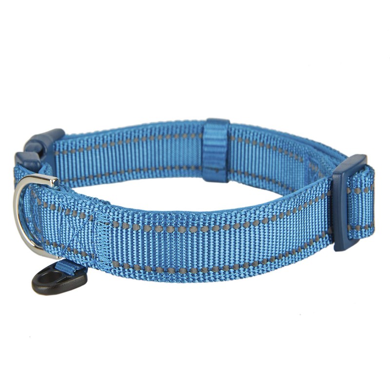 YUDOTE Reflective Adjustable Nylon Dog Collar with Reflevtive Soft Neoprene