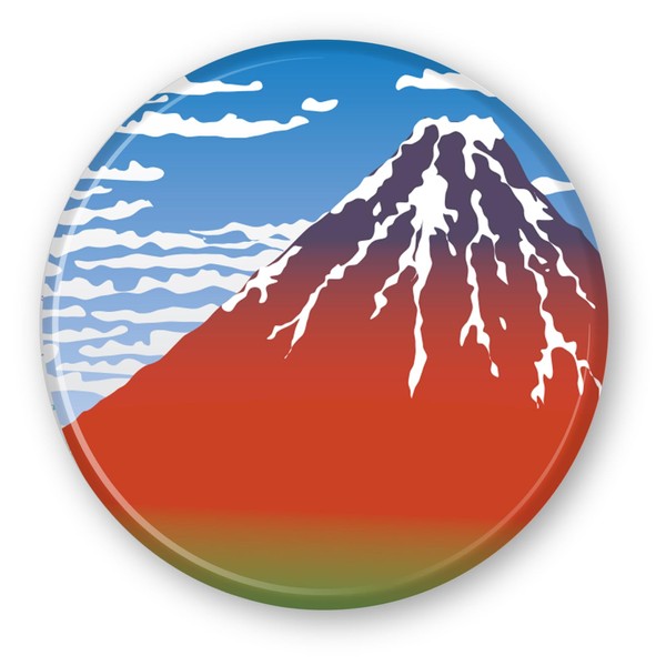 Artec 92908 Magnet Japanese Souvenir, Japanese Pattern, Hokusai Katsushika, Red