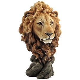 Large Lion Head Bust - King of the Jungle Statue Sculpture