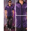 Lars Amadeus Purple Sheer Mesh Shirts for Men's See Through