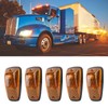 5Pcs Cab Marker Light Weatherproof Amber Teardrop Cab Top Running