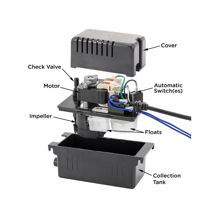 Beckett CB121LSUL Compact Condensate Pump, 115V, 66 GPH, 12 Ft