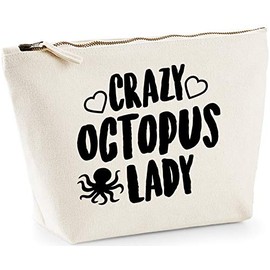 Hippowarehouse Crazy octopus lady printed make up cosmetic wash bag 18x19x9cm