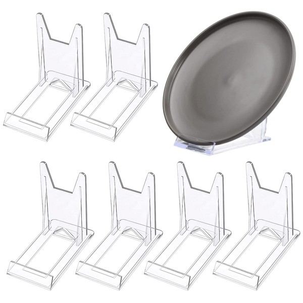 Dewocke Pack of 6 Acrylic Stands, Plastic Stands, Plate Stands,