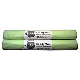 52 x 25 Litre CaddyMan Compostable Kerbside Food Waste Caddy Bin Liner Bio Bags EN13432 (25L-50)