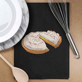 Azeeda 'Lemon Meringue Pie' Black Cotton Tea Towel/Dish Cloth (TW00051946)
