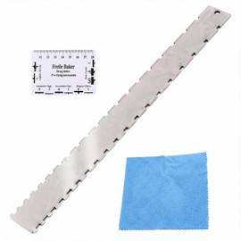 Hiiooweiyi 3 Pcs Notched Straight Edge Guitar Luthier Tool Kit, String Action Ruler Gauge for Leveling Neck Relief Check – High Accuracy Luthier Tool for Most Guitar Fretboards