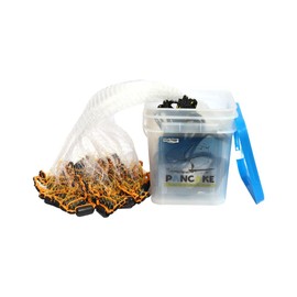 BasicGear Pancake Cast Net, 4ft Radius with 3/8 inch Mesh, Protective Shell Iron 0.75LB for Freshwater and Saltwater, Professional Grade and Upgraded Material, Throw Style for Bait Trap Fish