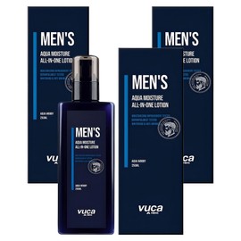 Buca Men's Aqua Moisture All-in-One Lotion Aqua Woody Scent, 250ml, 3 Pieces / 뷰카 남성용 아쿠아 모이스처 올인원 로션 아쿠아 우디향, 250ml, 3개