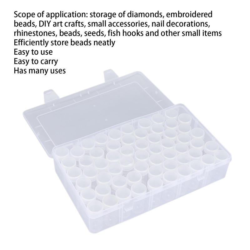 60pcs Diamond Painting Storage Containers Portable Plastic Bead Storing Bottle