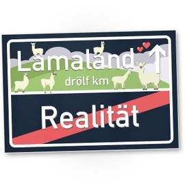 DankeDir! Lamaland Schild kleines Geschenk für sie - süße Lama Deko Wanddeko Lama-Fans Türschild Mädchen-Wohnung Geschenkidee Geburtstagsgeschenk beste Freundin Party Deko