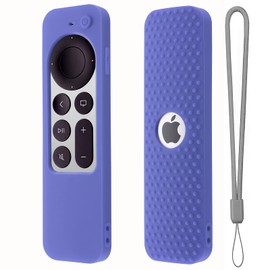 Hi Color Silicone Remote Cover for Apple TV Siri Remote (2nd Gen) Soft Silicone Case for Apple TV 4K 3rd Generation Remote Case Cover with Lanyard(Lavender Gray)