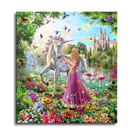 Paint by Number, Shukqueen DIY Oil Painting for Adults, Kids, Beginner's, Unicorn
