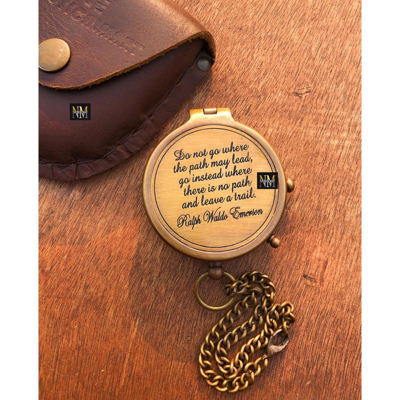 Ralph Waldo Emerson Quote Brass Compass Do not go Poem