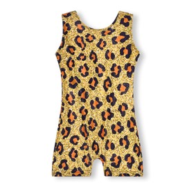 MYQFF Gymnastics Leotards for Girls 4T 5T 4T-5T Toddler Kids Leopard Tumbling Outfits Biketards Unitard