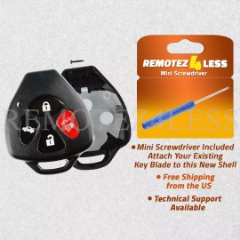 Remotez4less For 2007 2008 2009 2010 2011 2012 2013 Replacement Toyota Yaris Shell Case Pad
