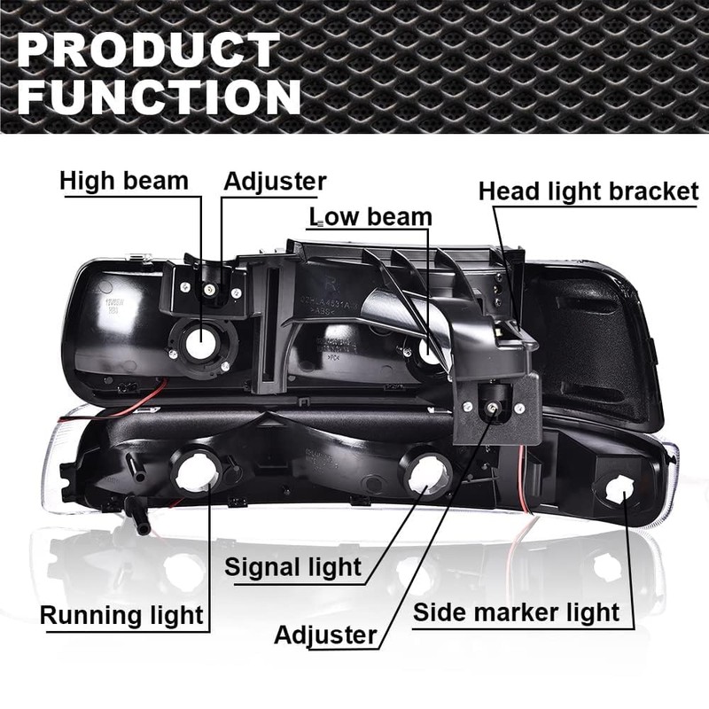 CNNELL LED Headlights Assembly Compatible with Chevy Silverado 1999-2002/ Suburban