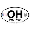 US Decal, Inc. Pee Pee, Ohio Oval Sticker with State