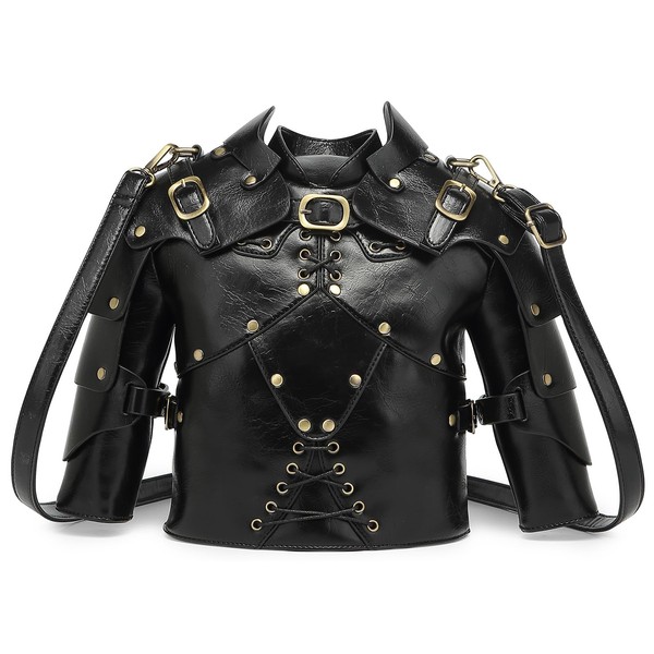 Lyuxhetaokdiq Men and Women Armour Shaped Crossbody Shoulder Bag PVC