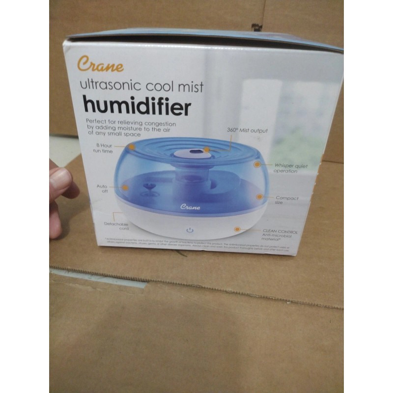 Crane Personal Ultrasonic Cool Mist Humidifier 0.2 Gallon, Filter Free