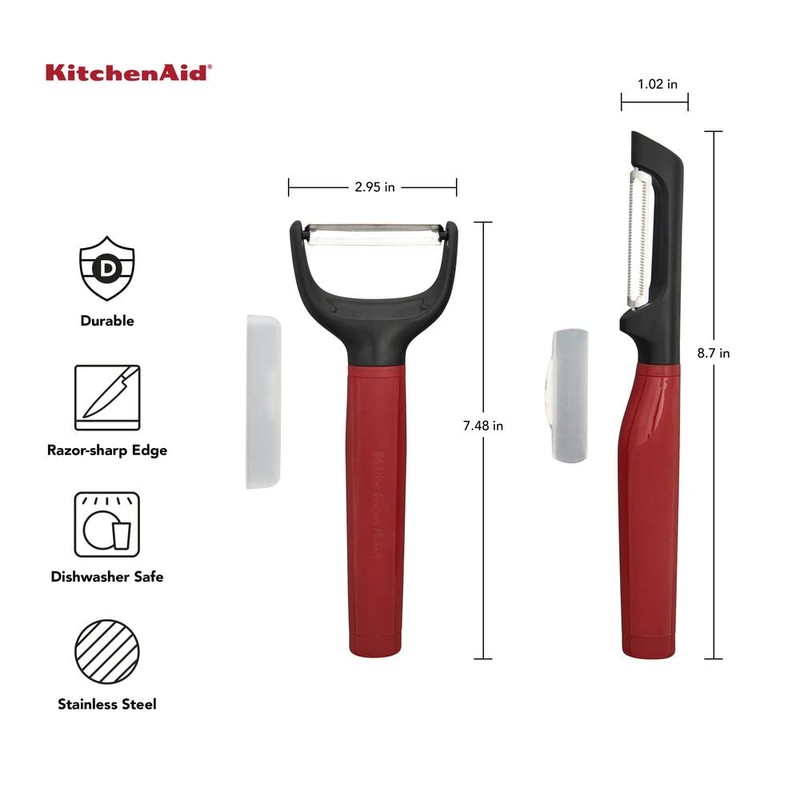 KitchenAid Universal Y and Euro Peeler Set, 8.7-Inch, Empire Red