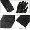 ShanBye Women's Black Faux Leather Long Gloves, Size: Length 60cm,