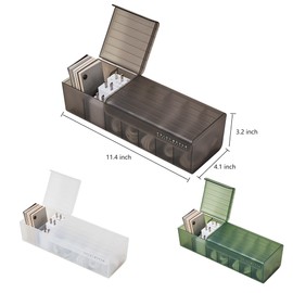 ZHSMYUP Data Cable Organizer Box Charge Cable Management 7 Compartments Storage Box USB Cord Sorter Small Desk Electronic Accessories Organizer and Storage (White)