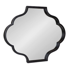 Kate and Laurel Rowla Modern Scalloped Wall Mirror, 18 x 24, Black, Glam Decorative Mirror with Unique Shape