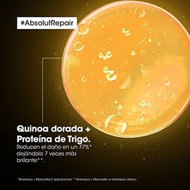 L'Oreal Professionnel Absolut Repair | Kit de reparación shampoo 500ml + mascarilla 75ml | Repara el daño y proporciona brillo al cabello | Con tecnol