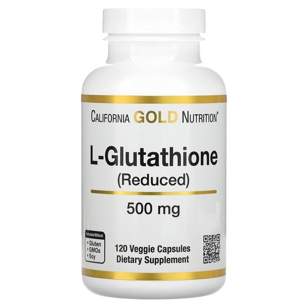 California Gold Nutrition L-Glutathione (Reduced), 500 mg, 120 Veggie Capsules