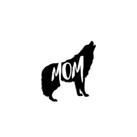 ND296 Mama Wolf Decal Sticker | 5-Inches By 4.4-Inches | Premium Quality Black Vinyl