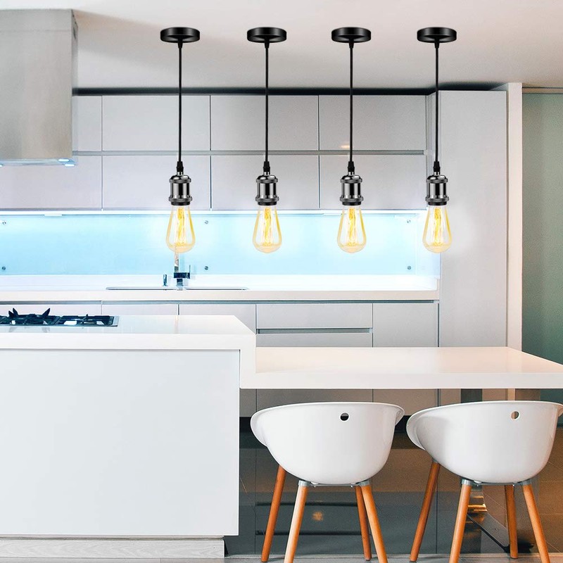 Biqing 3PCS Vintage Pendant Lighting Ceiling Rose Lamp Fitting E27