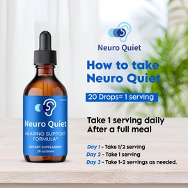 NeuroQuiet Drops, All Natural Maximum Strength Hearing and Auditory Support, Neuro Quiet Drops Liquid Supplement (1 Pack)