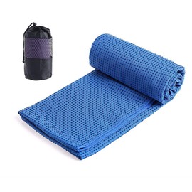Xlabor Mikrofaser Yogatuch Handtuch mit Antirutsch Noppen Yogamattenauflage Unterlage Towel Fitnesssporttuch für die Yogamatte hellgrau