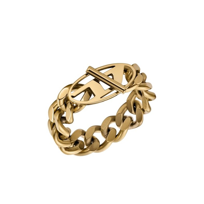 Diesel DX15687108 Unisex Oval D Logo Ring Soft Chain Stainless
