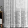 Kotile White Lace Cafe Curtains 45 Inch Length for Kitchen