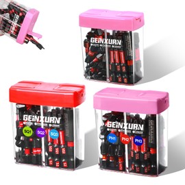 Geinxurn 129 Pcs Impact Screwdriver Bits Set Phillips/Square/Torx with Impact Bit Holder and Colorful Boxes,Magnetic S2 Steel Multi Driver Bits Set