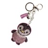Rigral Key Holder, Penguin, Bag Charm, Key Ring, Glitter, purple