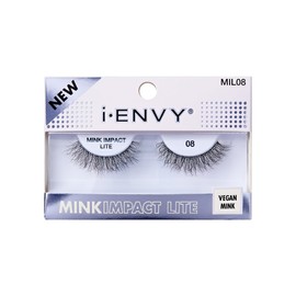 I-ENVY Mink Impact Lite - 100% 3D Mink-Like Vegan Lashes, Lightweight & Comfortable, Natural Fluffy, Invisible Band, All-Day Wear Undetectable False Eyelashes