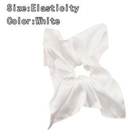 White Satin Scrunchies for Women Girls Silk Hair Ties No Damage Ponytail Holders for Thick Thin Hair Ties for Girls Elastic Hair Bands Square Silk Scrunchies for Girls Womens Hair Accessories