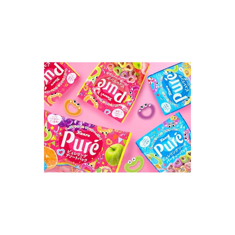 Japanese Gummy Candy Pure Gummy Ring Assortment Pack 3.59oz(102g) Set