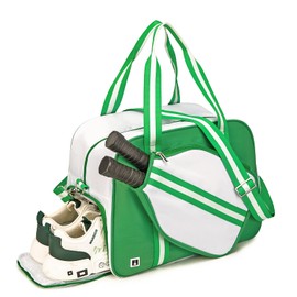 ROYAL FAIR Pickleball Bags with Shoe Compartment for Women Men Ladies - Unisex Sling Backpack with Equipment Accessories, Paddle Cover Case - Large Tote Shoulder Racquet Sports Gym Duffle (Green)